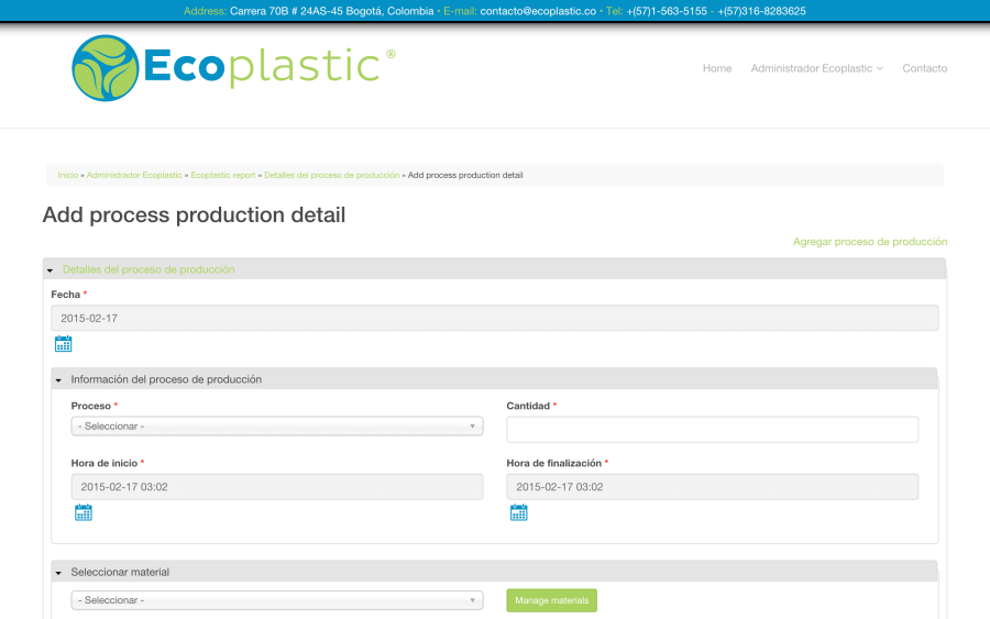 Página web de Ecoplastic S.A.S.